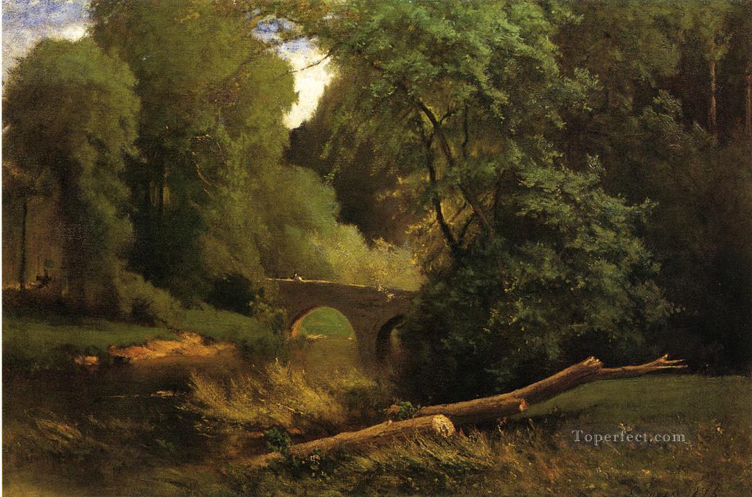 クロムウェルズ ブリッジの風景 トナリスト ジョージ インネスの森油絵